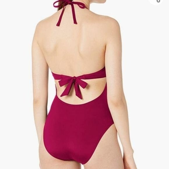 Kenneth Cole Cutout Halter Plunging Neckline One-Piece Swimsuit - Picture 3 of 9